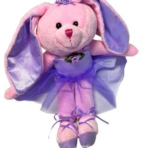 Burton+Burton Pink Ballerina Plush Ballerina In Purple Satin & Mesh Tutu